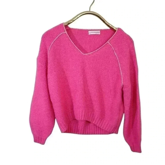 Anthropologie Pink Gold trim wool blend sweater.  Size xsmall - Picture 6 of 11